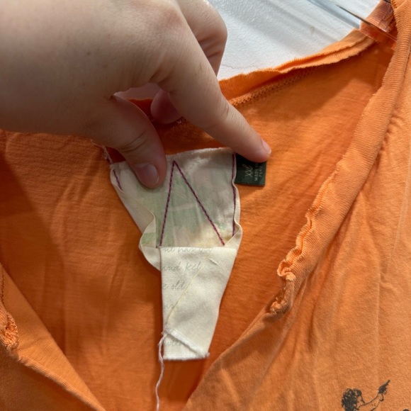 Vintage Y2K Old Navy Orange Heart Printed Tee XXL - Picture 5 of 8